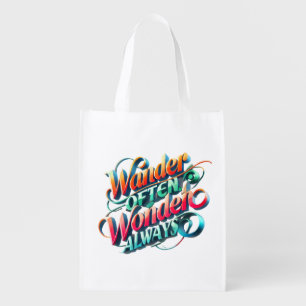 Wander Often, Wonder Always   Eco-Friendly Reusabl Grocery Bag