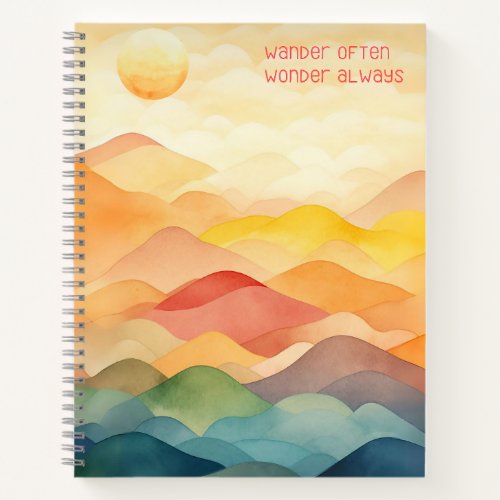 Wander Often Wonder Always Watercolor Notebook