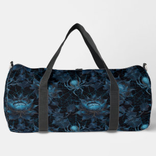 Wander Through the Web Gothic Spider Floral Duffle Bag