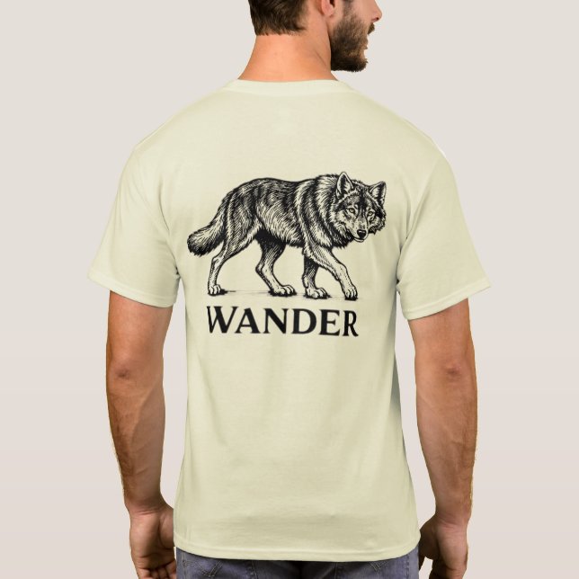 “Wander” Wolf Graphic T-Shirt – Lone Wolf Adventur (Back)