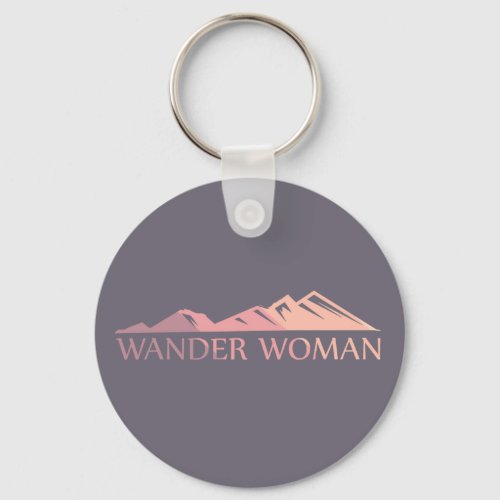 Wander woman hiking camping keychain