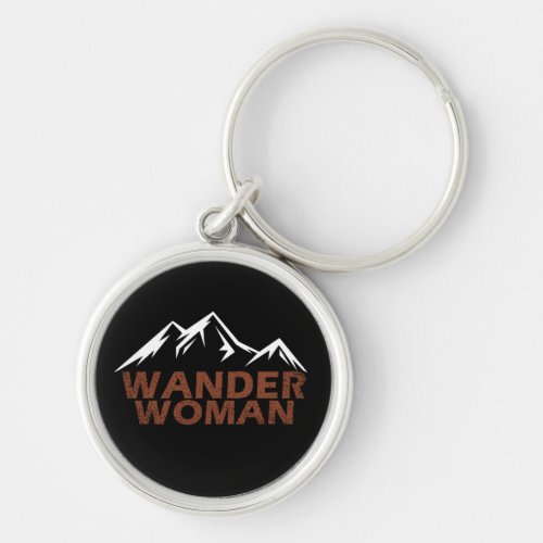 wander woman hiking camping keychain