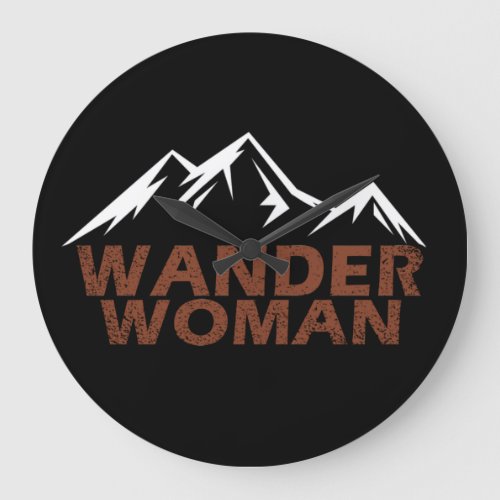 wander woman hiking camping large clock