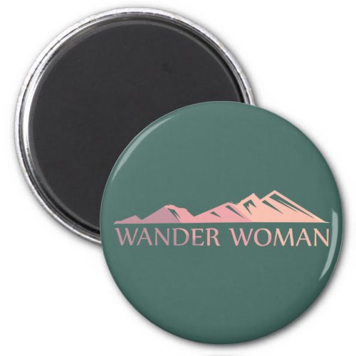 Wander woman hiking camping magnet