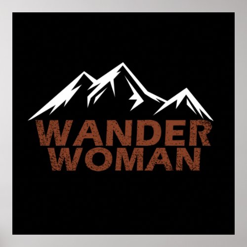 wander woman hiking camping poster