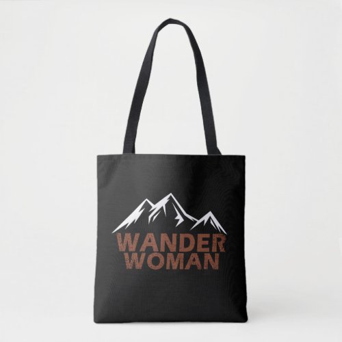 wander woman hiking camping tote bag