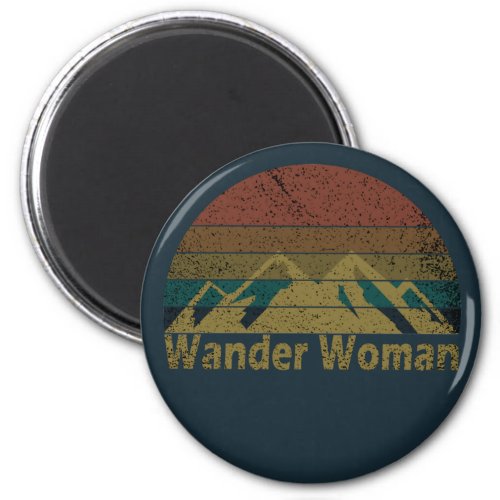 Wander woman hiking camping vintage magnet