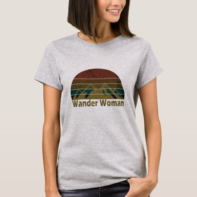 Wander woman hiking camping vintage T-Shirt (Front)