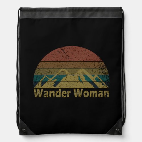 wander woman hiking drawstring bag