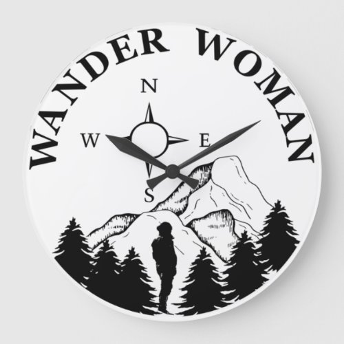 wander woman hiking large clock