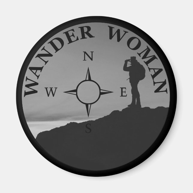 wander woman hiking  magnet (Front)