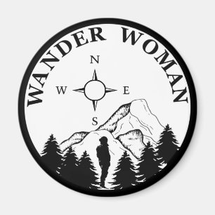 wander woman hiking magnet