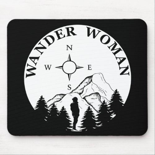 wander woman hiking mouse pad