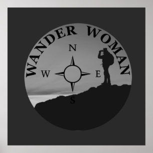 wander woman hiking poster