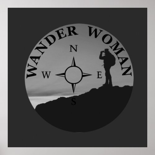 wander woman hiking poster