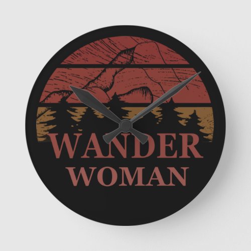 wander woman hiking round clock