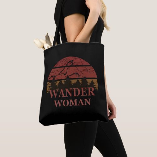 wander woman hiking tote bag