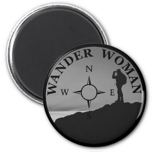 wander woman hiking vintage magnet