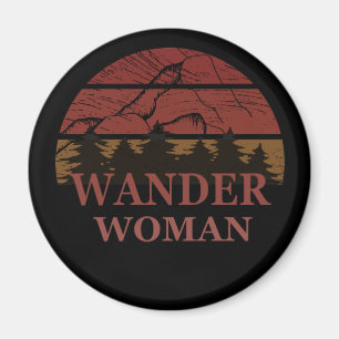 wander woman hiking vintage magnet