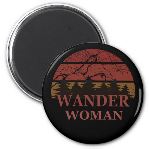 wander woman hiking vintage magnet