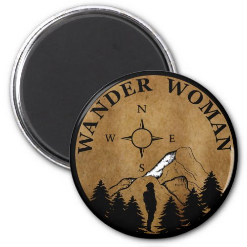 wander woman hiking vintage magnet