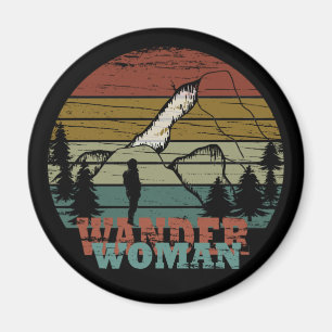 wander woman hiking vintage magnet