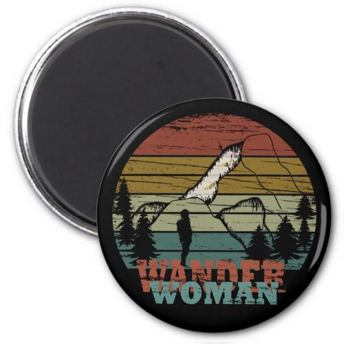 wander woman hiking vintage magnet