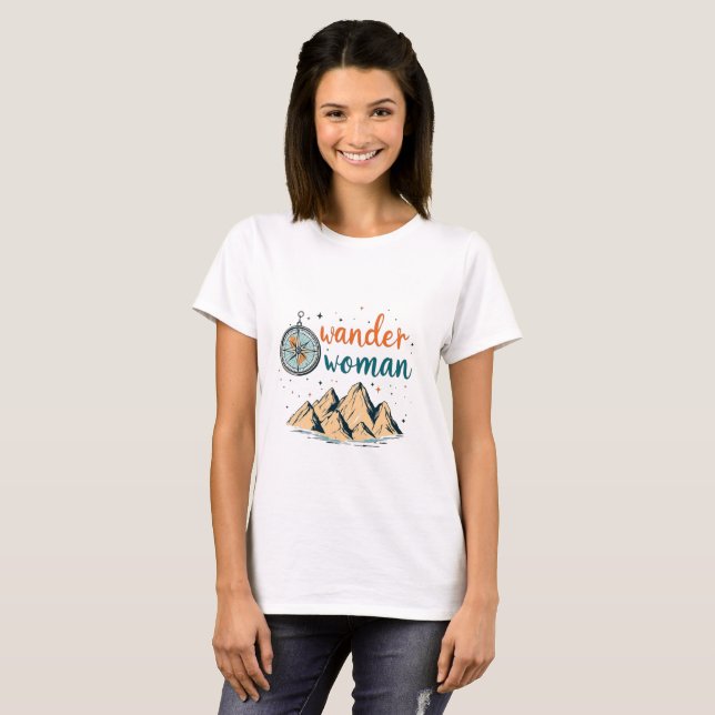 Wander Woman T-Shirt – Adventure Awaits (Front Full)