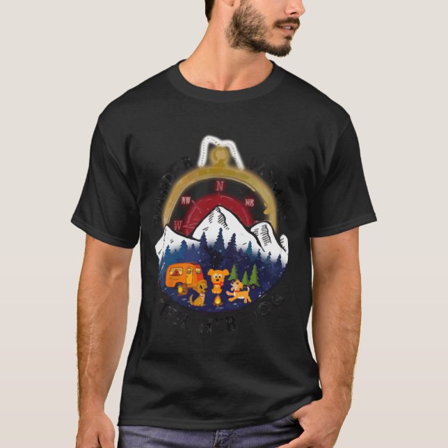 Wander Woman With Her Dog Camping family T-Shirt (Front)