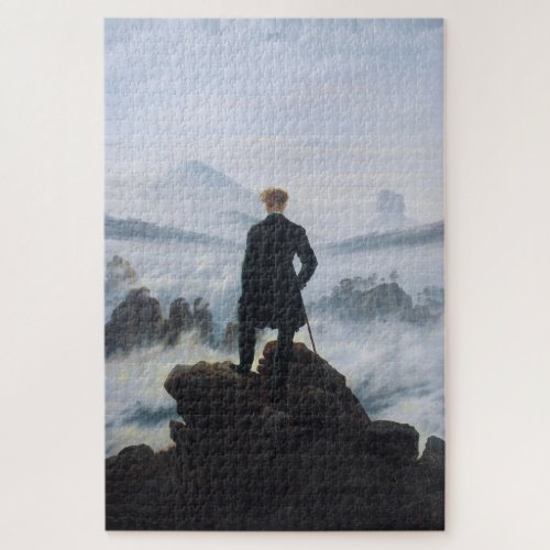 Wanderer Above the Sea of Fog by CD Friedrich Jigsaw Puzzle