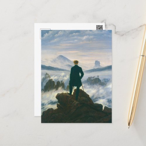 Wanderer above the Sea of Fog by Caspar Friedrich Postcard