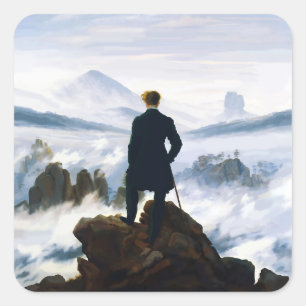 Wanderer above the Sea of Fog, Caspar D Friedrich  Square Sticker