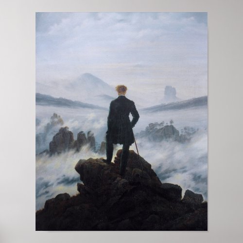 Wanderer Above the Sea of Fog Friedrich 1818 Poster