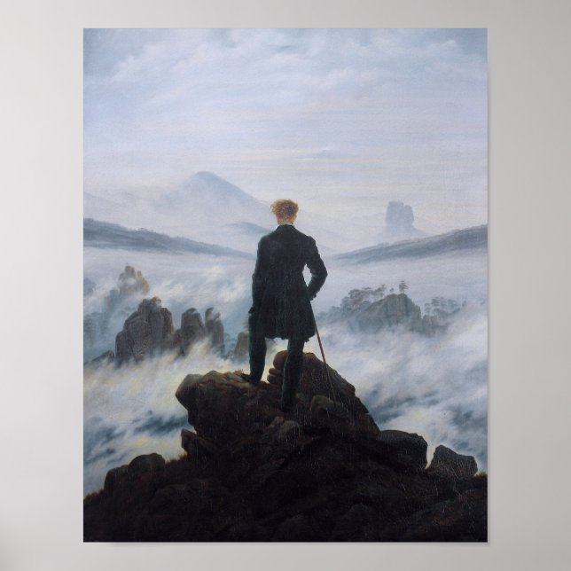 Wanderer Above the Sea of Fog (Friedrich 1818) Poster (Front)