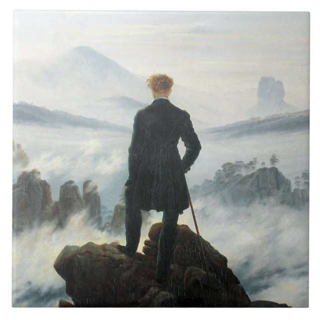 Wanderer above the Sea of Fog, Friedrich Ceramic Tile (Front)