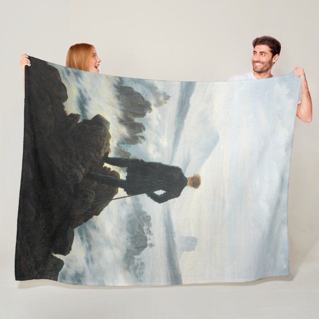 Wanderer above the Sea of Fog, Friedrich Fleece Blanket (In Situ)