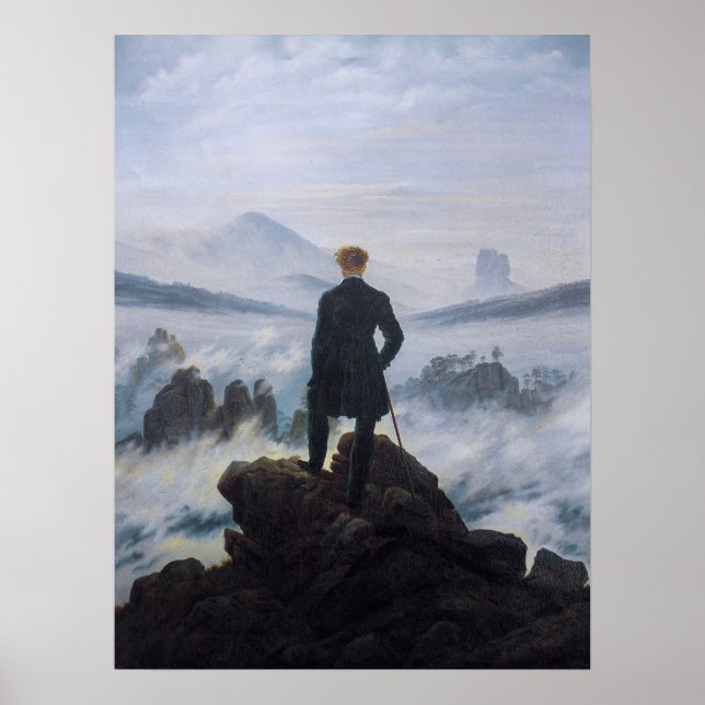 Wanderer Above the Sea of Fog – Friedrich Poster (Front)