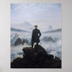 Wanderer above the Sea of Fog Poster Print