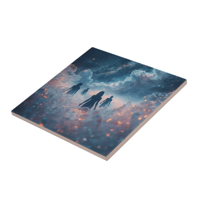 Wanderers in the Cosmic Mist Ceramic Tile (Side)