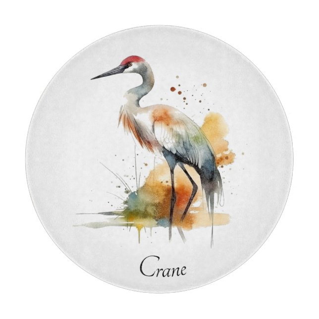 Wandering Crane, custom Cutting Board (Front)