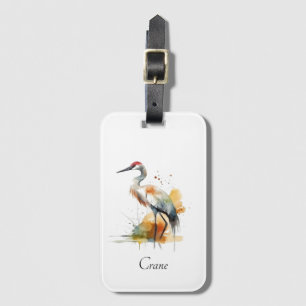 Wandering Crane, custom Luggage Tag