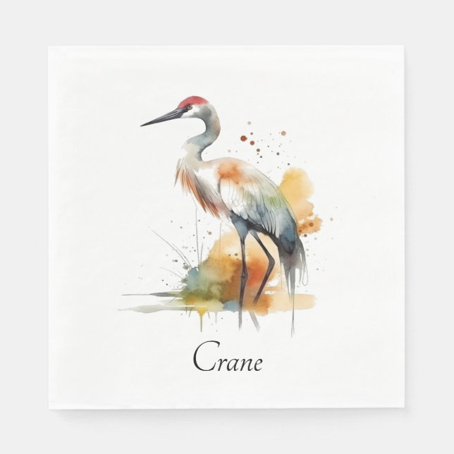 Wandering Crane, custom Napkins (Front)