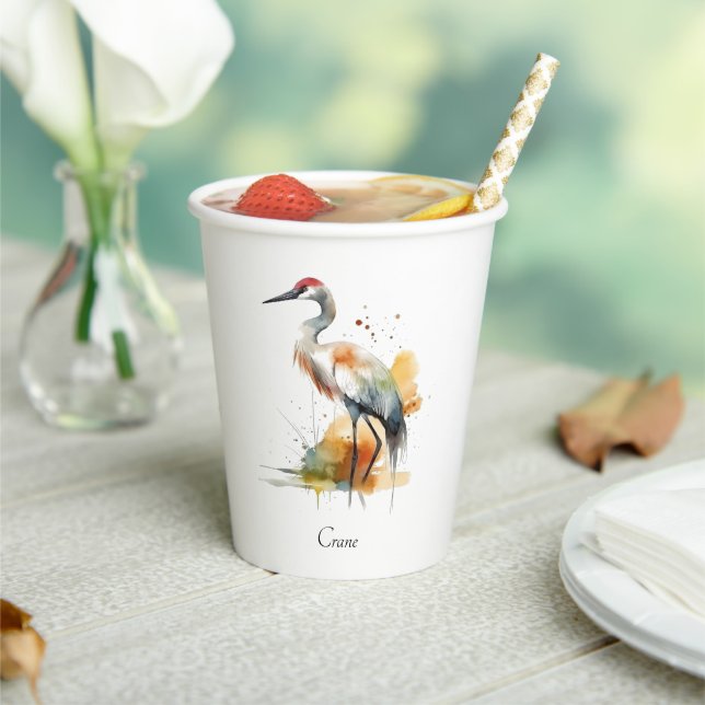 Wandering Crane, custom Paper Cups (Insitu)