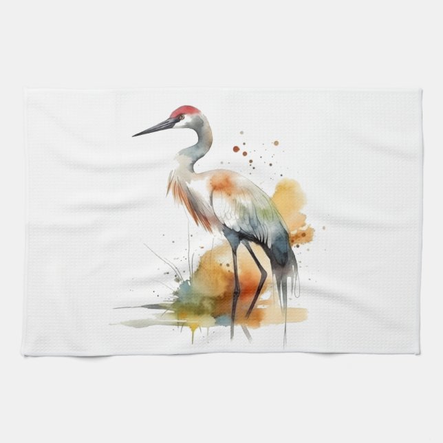 Wandering Crane Kitchen Towel (Horizontal)