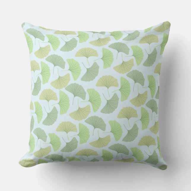 Wandering Green Ginkgo Pillow (Front)
