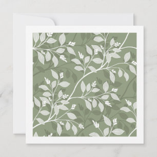 Wandering Leaves Elegant Sage Botanical Note Card