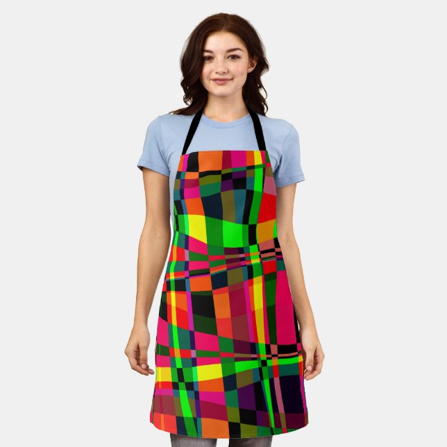 Wandering on Funky Plaid Apron (Worn)