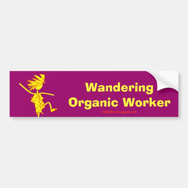 Wandering Organic Worker (WOOFER) Bumper Sticker (Front)