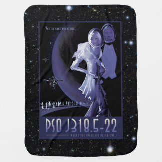 Wandering Planet advert space tourist vacation Baby Blanket