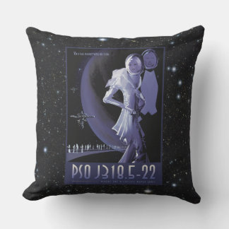 Wandering Planet advert space tourist vacation Outdoor Pillow